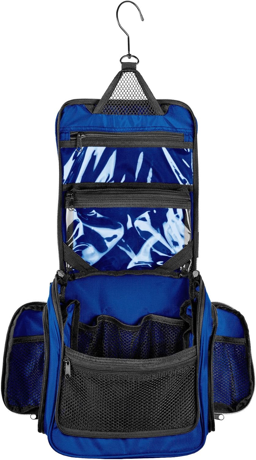 NeatPack Medium Size Hanging Toiletry Bag with Detachable TSA Compliant Zipper Pocket & Swivel Hook (Marine)