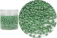 Vista 32 de Bala&Fillic Cuentas de cristal de color rojo de 0.157 in, alrededor de 1400 piezas en caja 6/0 cuentas de semillas de vidrio para fabricación