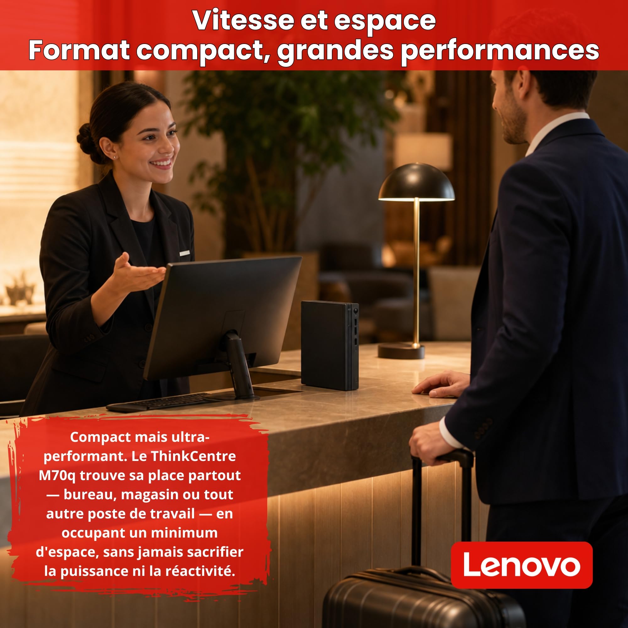 Lenovo ThinkCentre M70q Tiny Intel Core i5 10500T Disque Dur SSD 256 Go Mémoire 16 Go Windows 11 Pro Ordinateur de Bureau Mini PC (reconditionné)