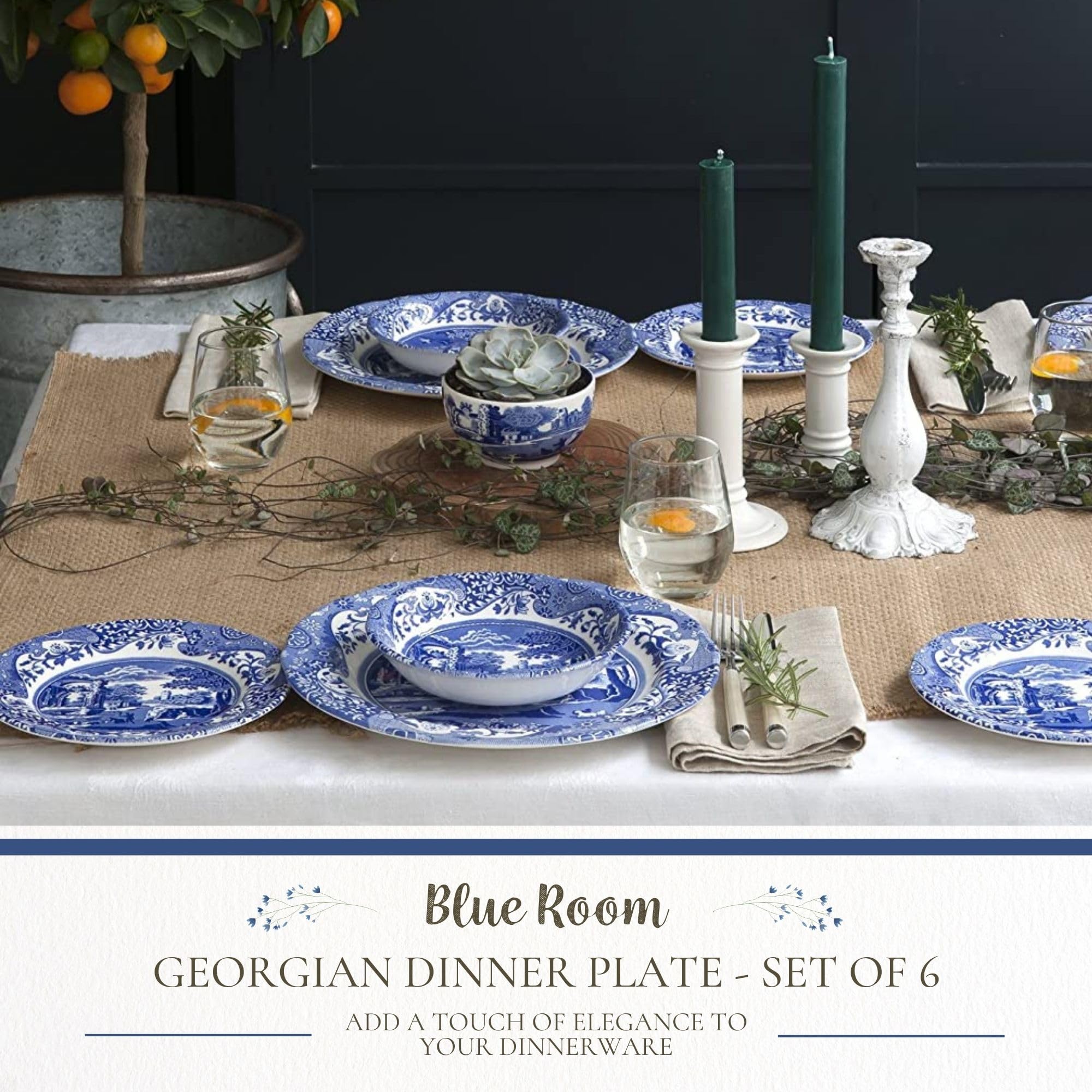Spode BlUE BLOOM コレクションウイロウ２７センチ皿6枚セット Spode BlUE BLOOM コレクションウイロウ27センチ皿6枚セット Spode