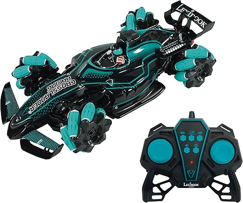 Lexibook, Crosslander Racing, Coche de carreras a control remoto, Fórmula 1, hasta 6.2 mih, efectos de luz y sonido, chorro de humo, control remoto