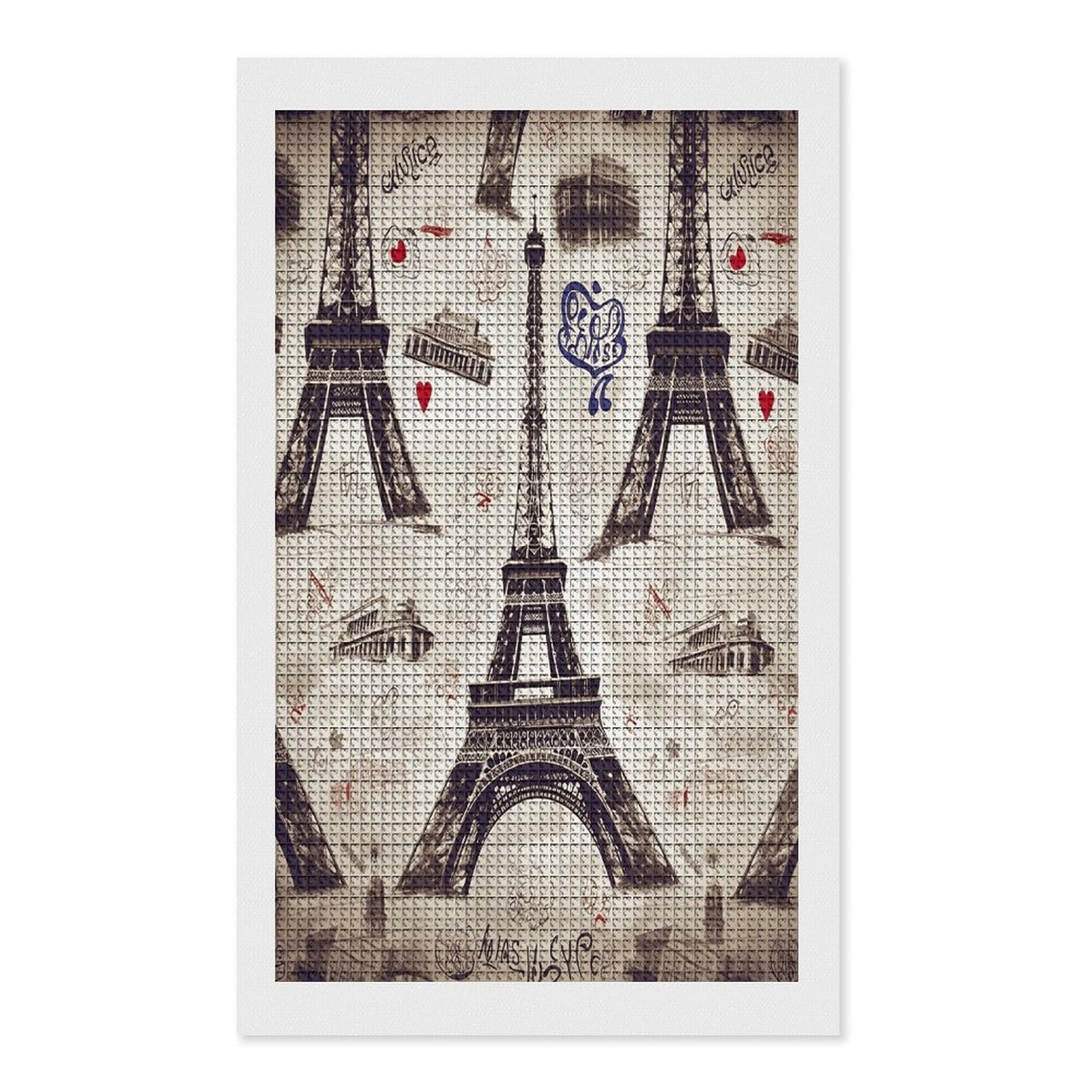 FodPand French Paris Tour Eiffel Tower Diamond Painting Kit for Beginner Fun 5D DIY Crafts for Adults Diamond Art Kits Square Diamond Art Canvas Painting Gem Art Crafts for Home Wall Decor 12"x20"