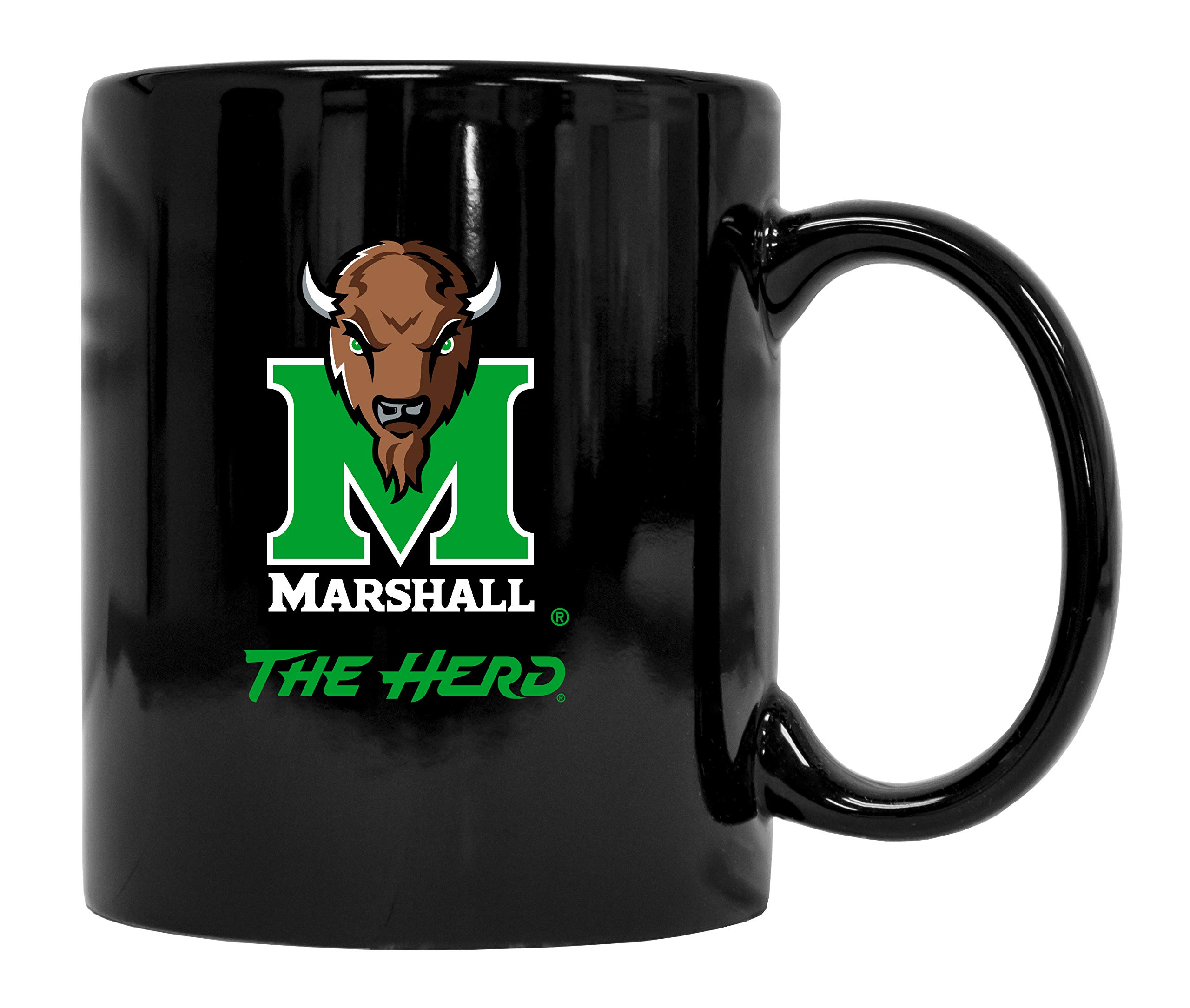 Marshall Thundering Herd Black Ceramic Coffee Mug (Black). Officially Licensed Collegiate Product