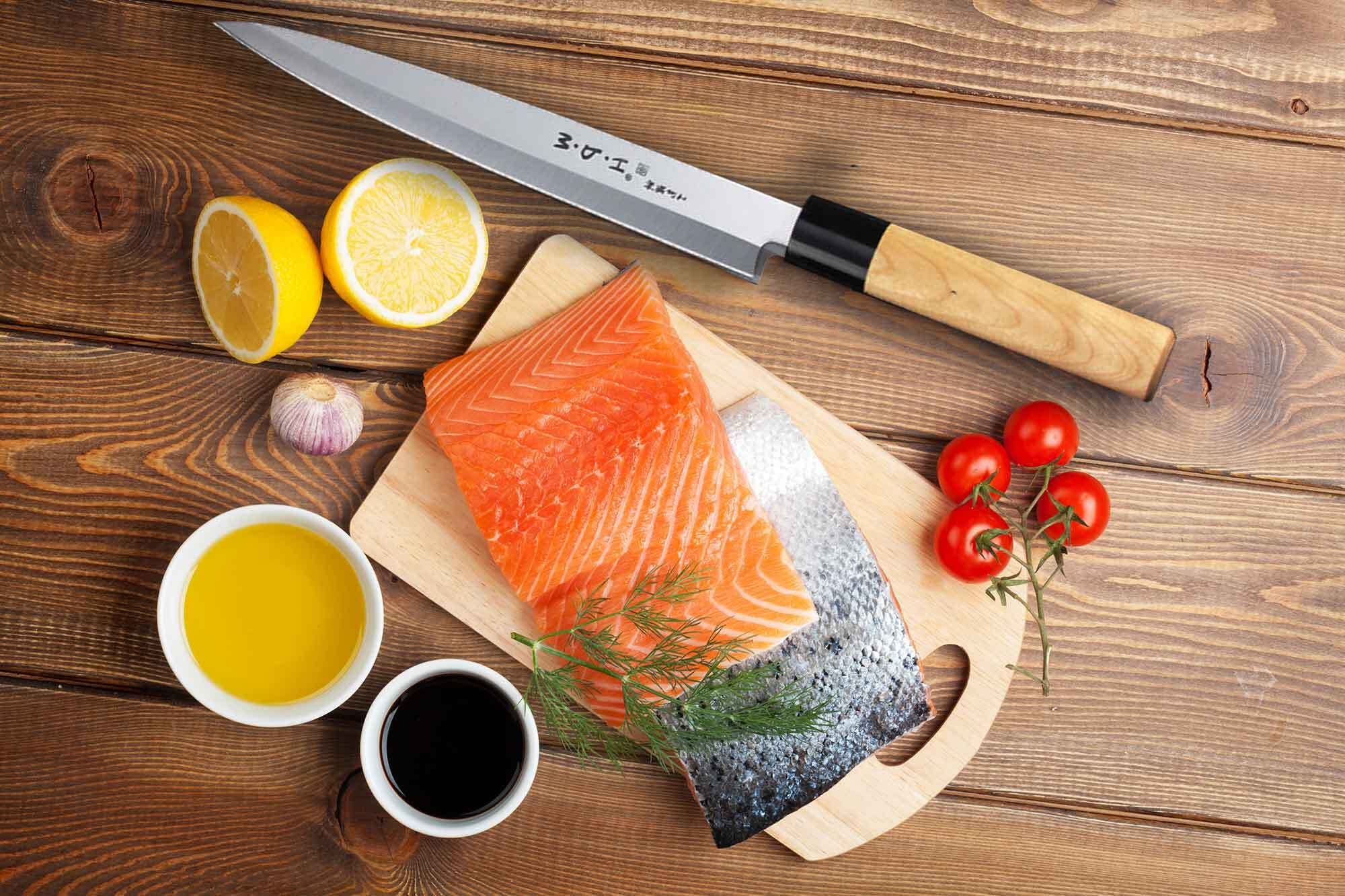 Muxel EIN Messer viele Namen Sashimi Sushi Yanagiba Knife Das Fischmesser für viele Anwendungen