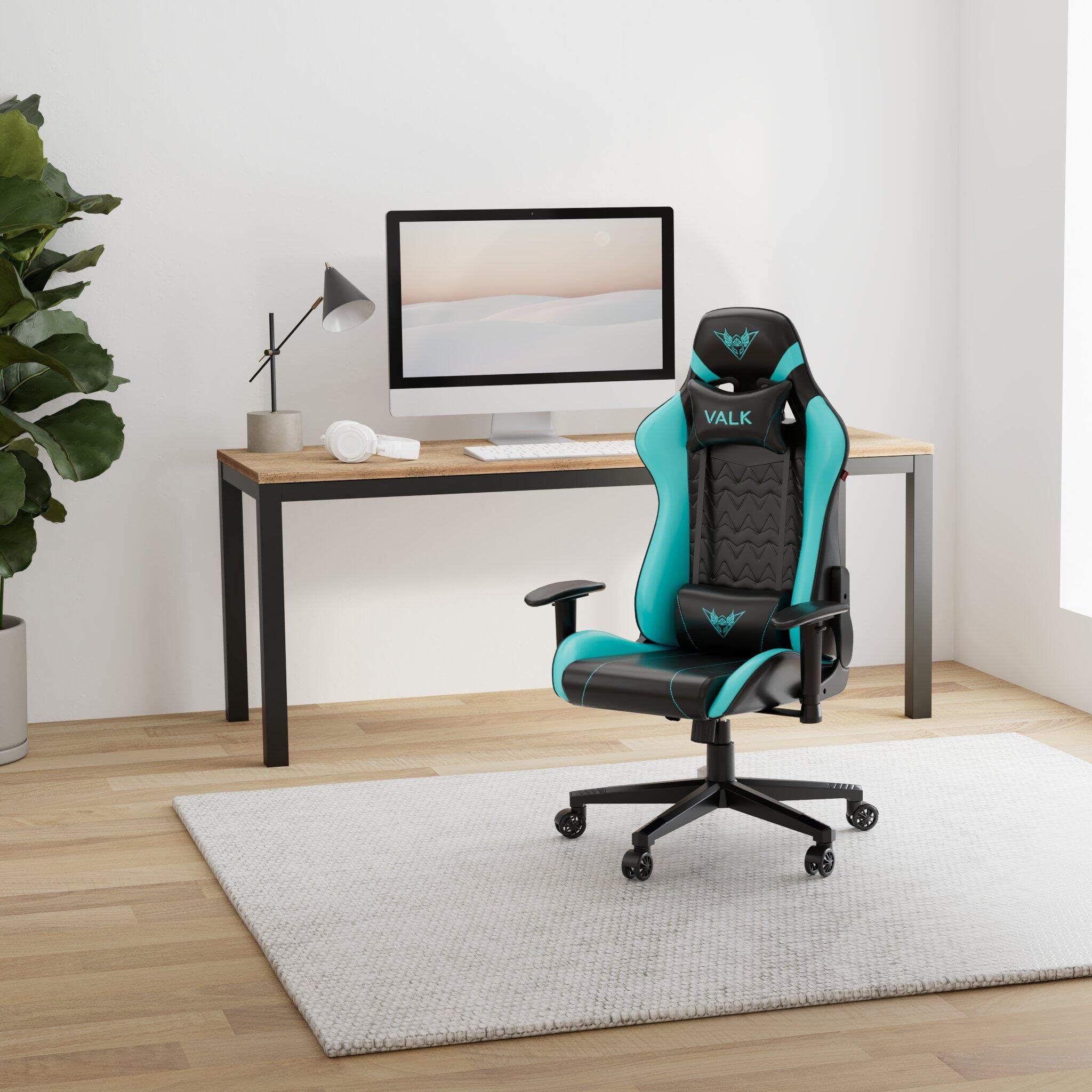 VALK Nyx - Silla Gaming, Silla Gamer, Reclinable 160º, Reposabrazos 2D, Transpirable, Ergonómica, Silla Escritorio Silla Oficina, Azul