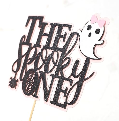 Miniatura 8 de Decoración de pastel de The Spooky One con purpurina negra, decoración de cumpleaños espeluznante, decoración de Halloween, primer cumpleaños,