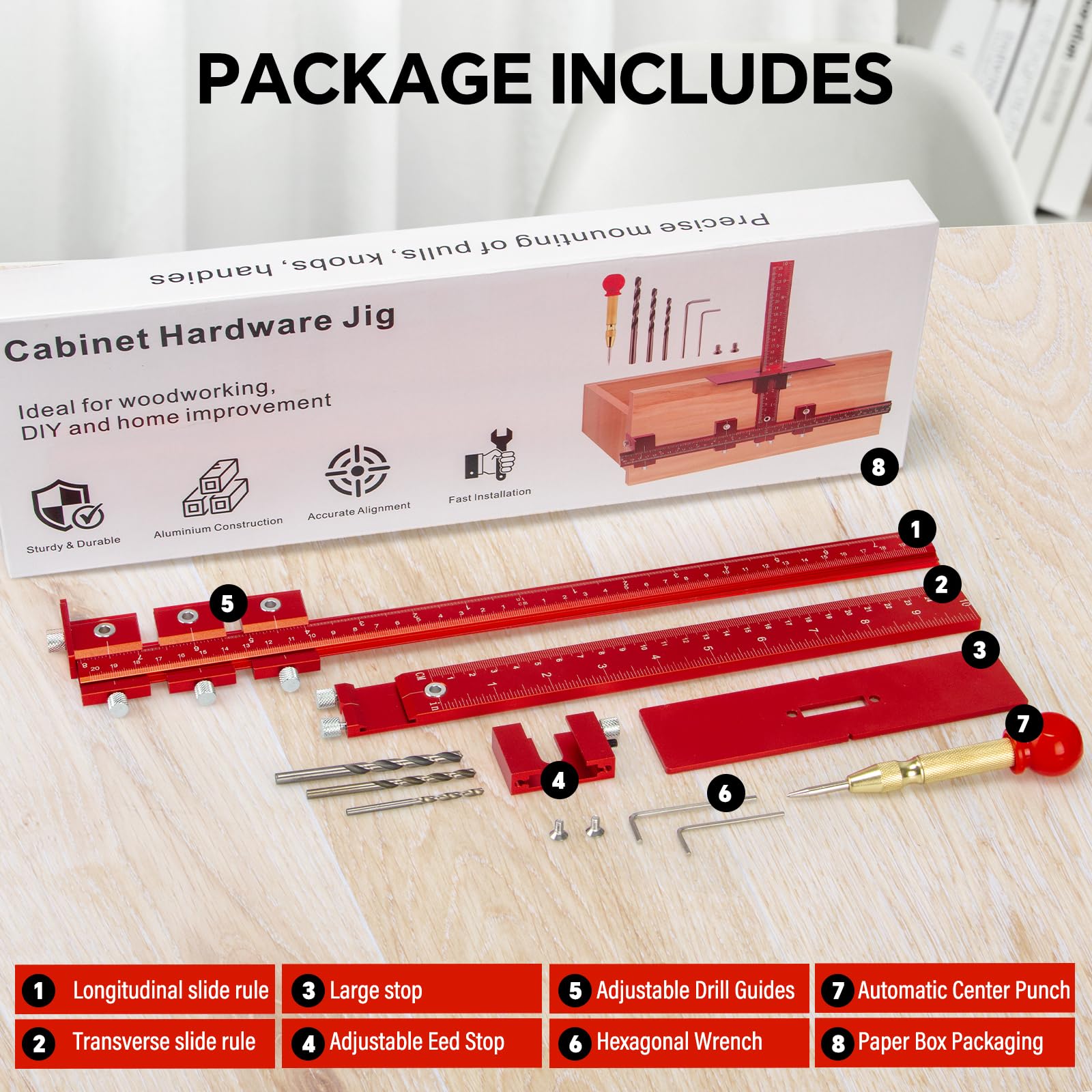 DOCXCDO Cabinet Handle Jig,Aluminum Cabinet Hardware Jig Tool for Handle — Amazon image 5