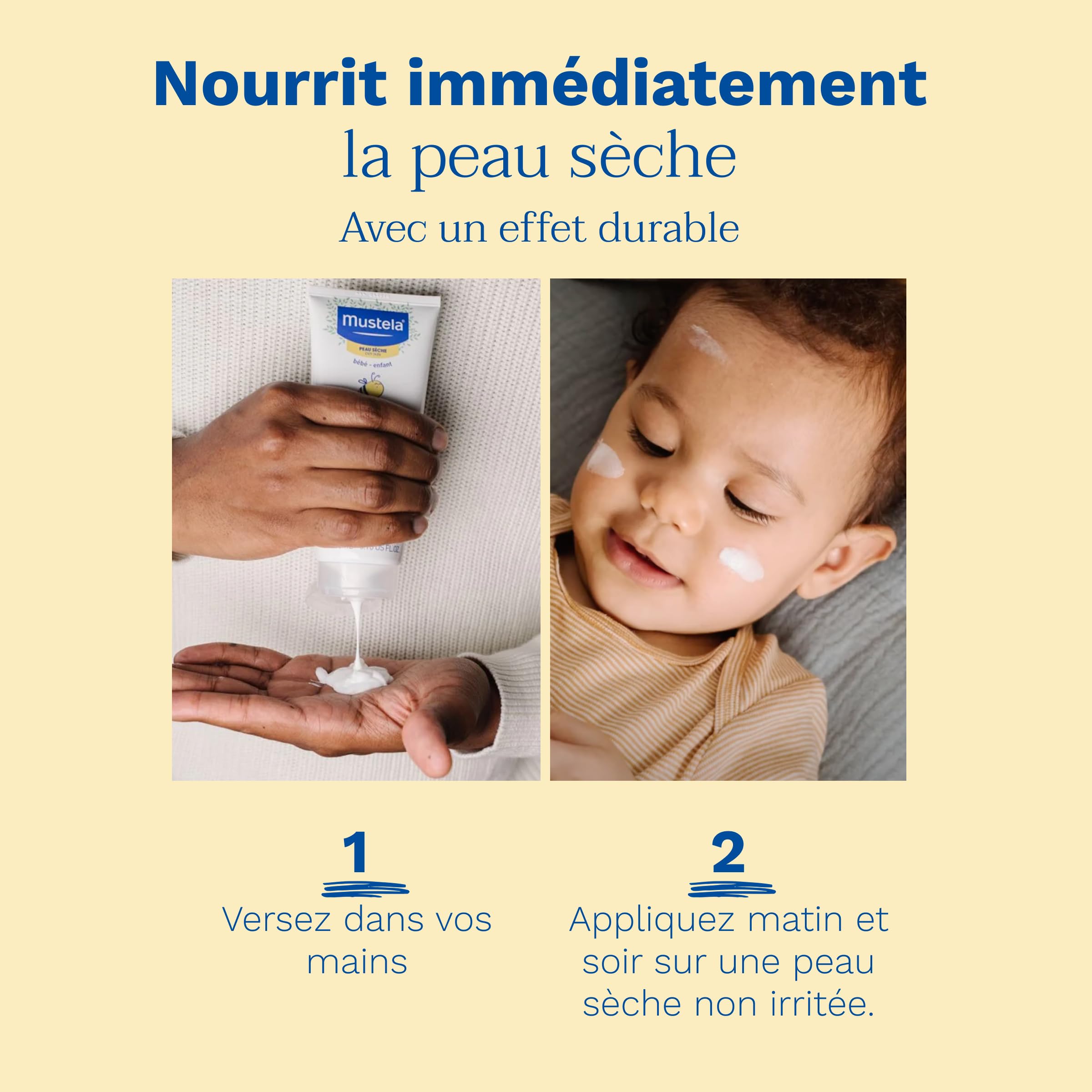 Mustela CC Lait Nourrissant, Cold Cream naturel, beurre de karité, corps, bébé et toute la famille - Hydratation quotidienne, spécifique peaux sèches, 95% d'ingrédients d'origine naturelle (200ml)