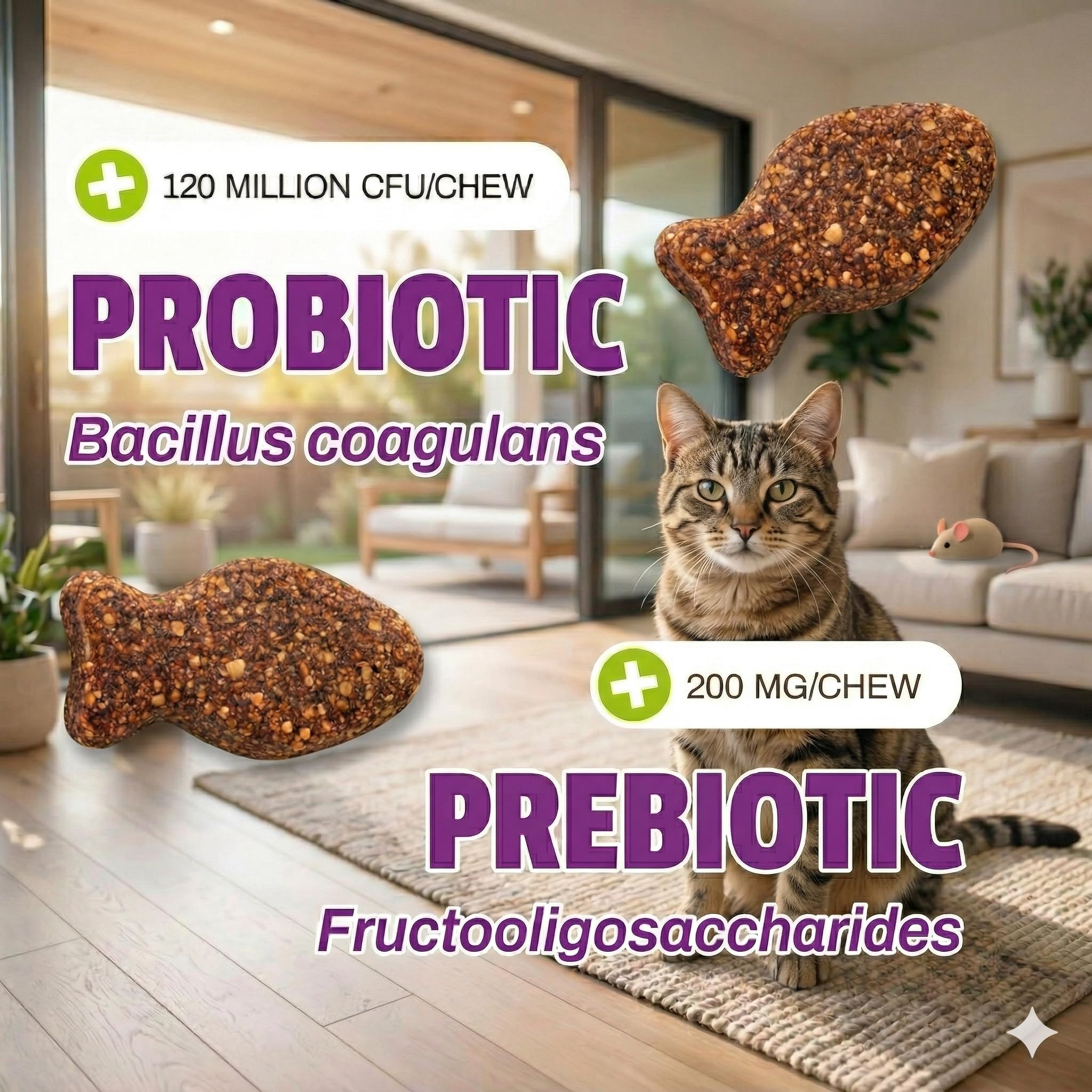 Pet Naturals Probiótico Diario para Gatos, 30 masticables, suplemento de Apoyo digestivo e inmunológico para Gatos