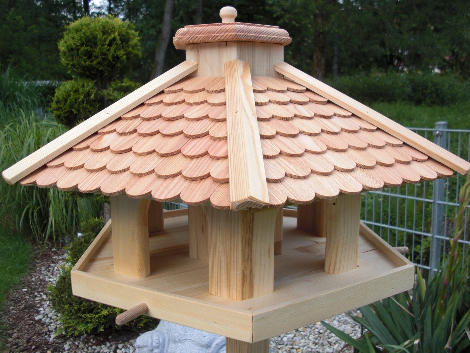 Vogelhaus Vogelhäuser-(V52)-Vogelfutterhaus Vogelhäuschen-aus Holz- -Lärche