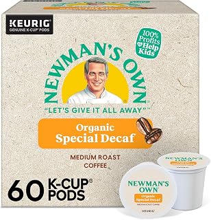 Newman's Own Organics Special Blend Decaf Keurig Single-Serve K-Cup Pods, Medium Roast Coffee, 60 Count (6 Packs of 10)