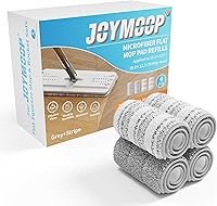 Vista 14 de JOYMOOP Almohadilla plana para trapeador, almohadilla de microfibra para trapeador, repuesto de almohadillas de fregona para apretar, repuesto de 15