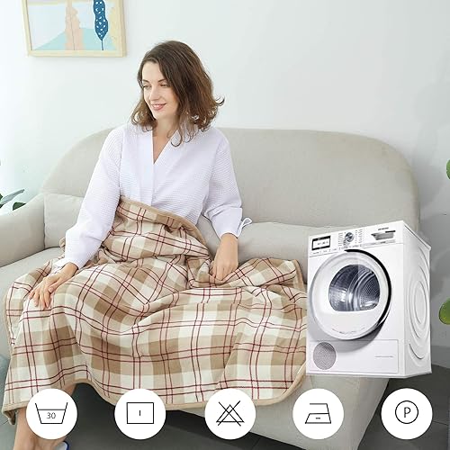 Miniatura 5 de XING YE CHUAN Manta de forro polar, cómoda manta de poncho con botones, mantas de felpa sin mangas, para mujer, cubierta envolvente