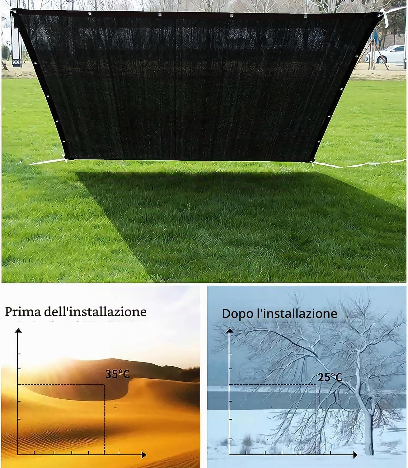 Rete Ombreggiante 5x10 Metri,Telo Telone Recinzioni Giardino,Anti-UV 60%-65%,Balconi Rete Ombra Privacy Frangivita Frangisole,per Terrazzo Balcone Giardino Piscina e Serre