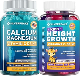 Calcium Magnesium Gummies & Height Growth Gummies for Kids in a Bundle