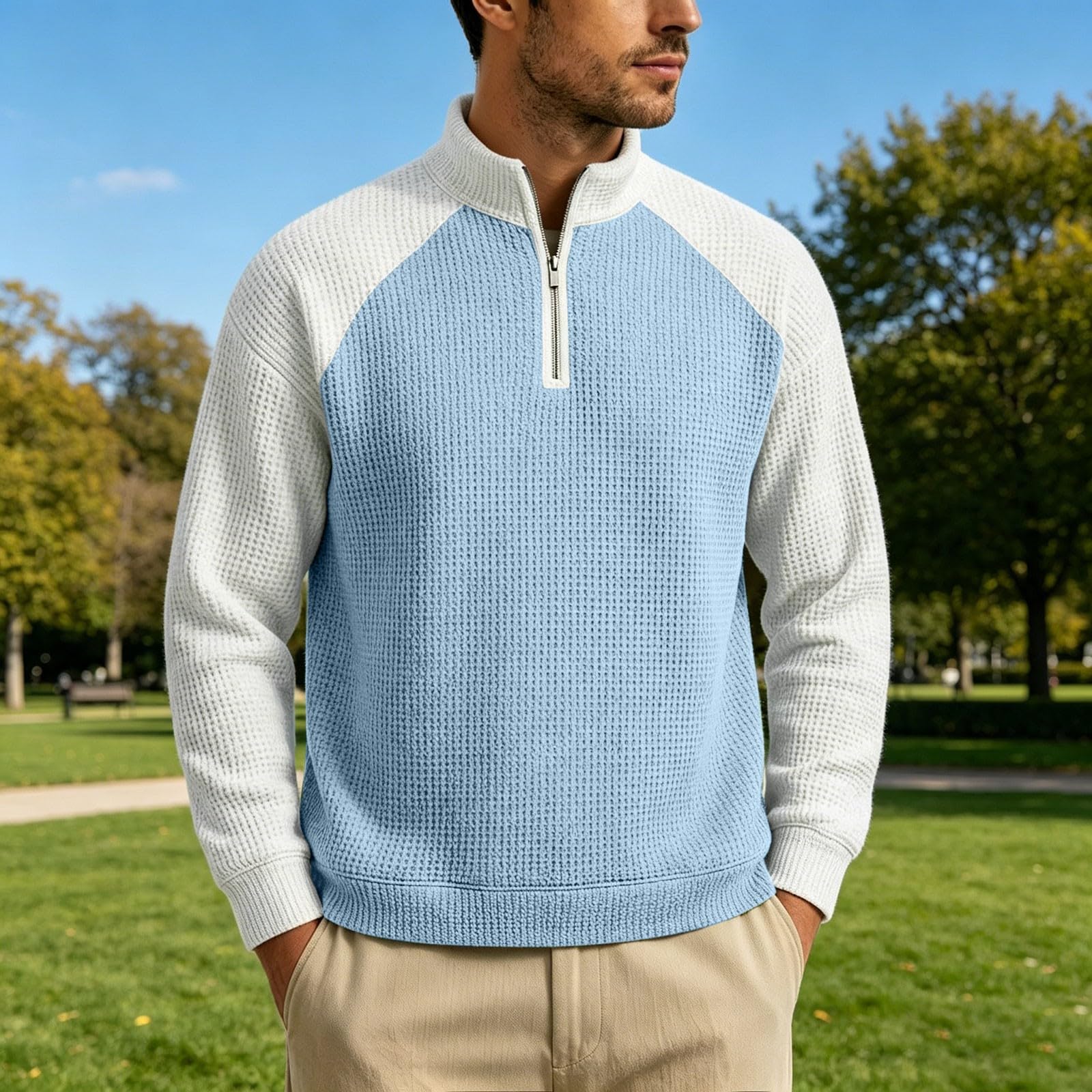 Felpa Uomo con Zip Slim Fit Morbido Felpe da Lavoro Tinta Unita Leggero | Stile Casual Versatile, Taglio Comodo e Girocollo Pulito, Facile da Abbinare con Jeans, Pantaloni o una Giacca Leggera