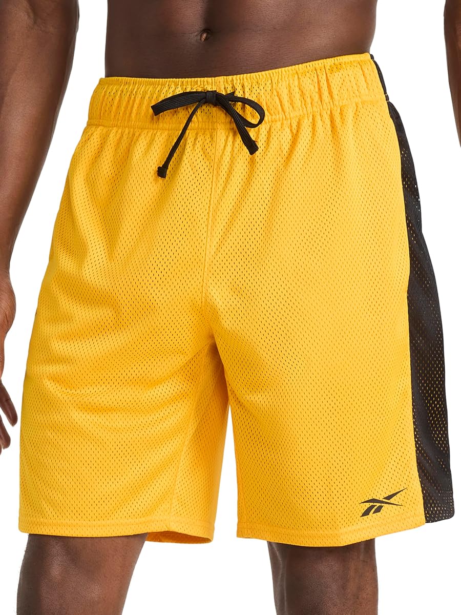 Reebok Pantalón corto Hoopwear de malla de 9" para hombre