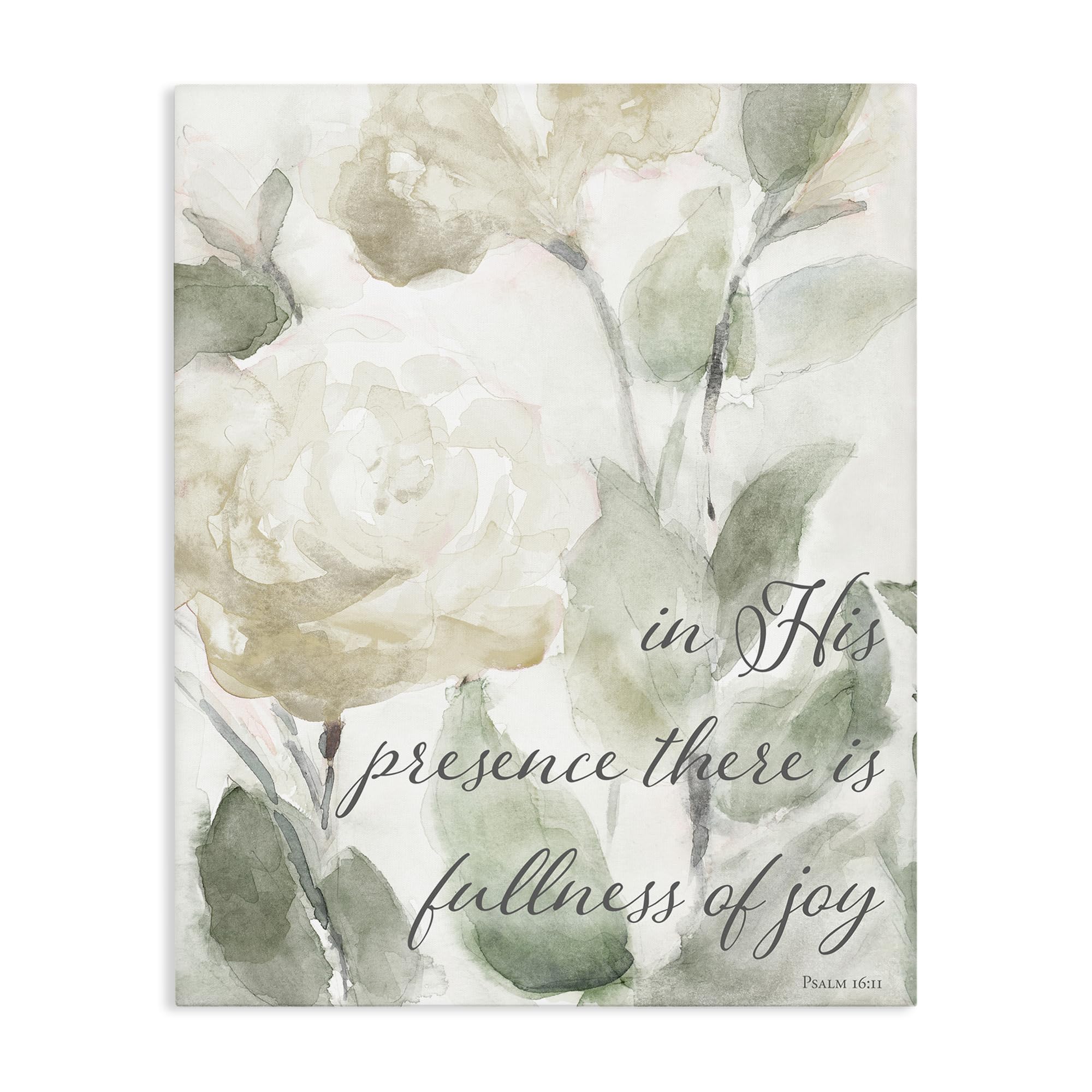 Stupell Industries 'His Presence Floral Scripture', Canvas Art, 24 x 30 Inches, Easy to Hang and Sturdy, Made in USA, by Lanie Loreth