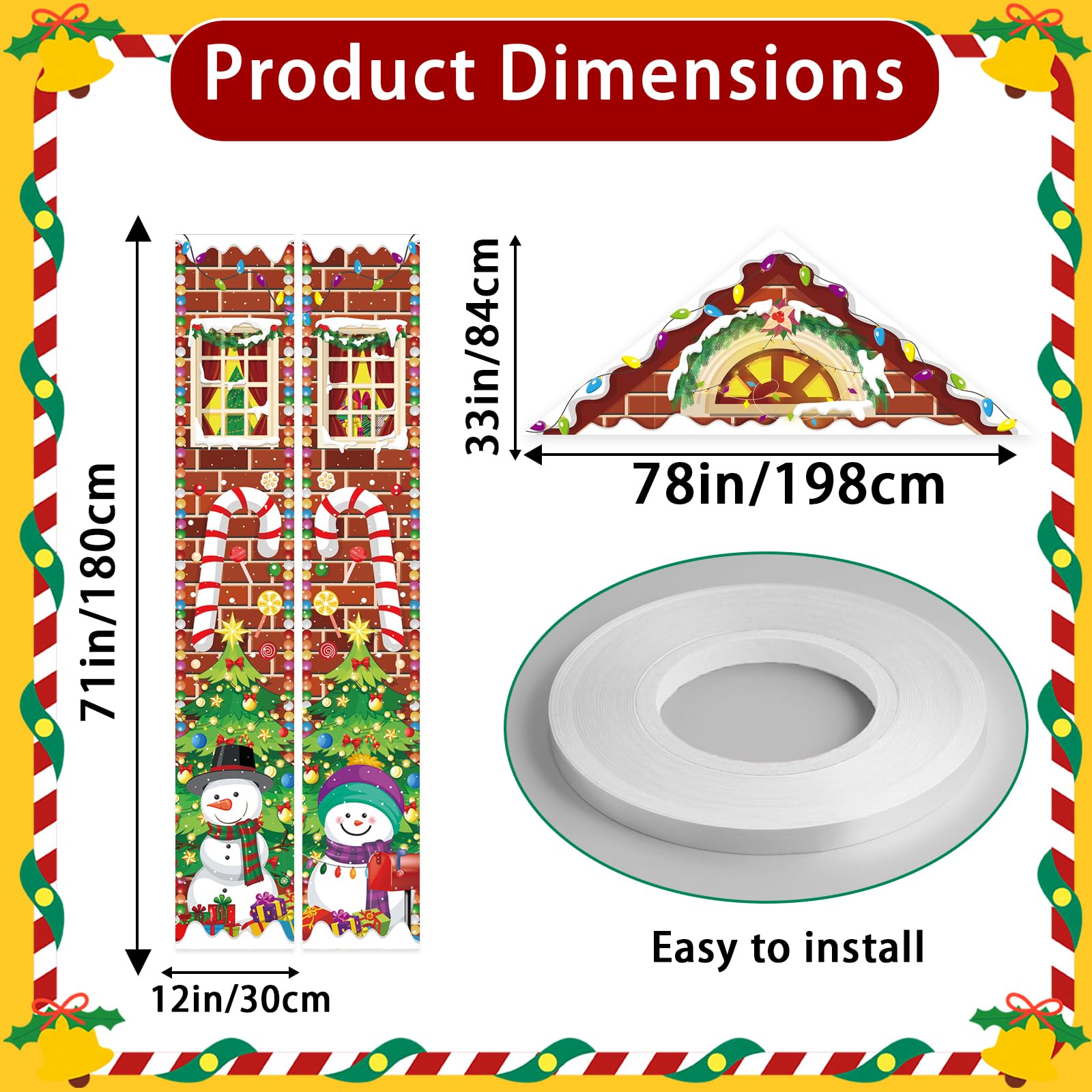3PCS Christmas Door Banner Snowman Christmas Decorations Xmas Snowman Porch Sign For Holiday Christma Banners Indoor Outside Decorations Hanging Supplies Yard Doors Wall Decor Holiday Party Supplies - Image 2
