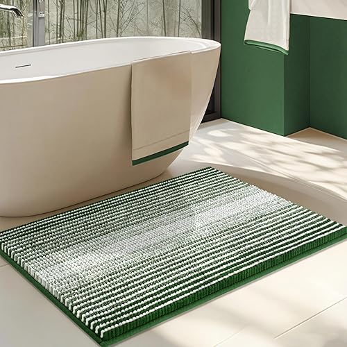Miniatura 16 de Alfombras de Baño Grandes Antideslizantes de Chenilla - Alfombra de Baño para Ducha Suave Absorbente de Agua - Alfombra de Baño Delante de la Bañera