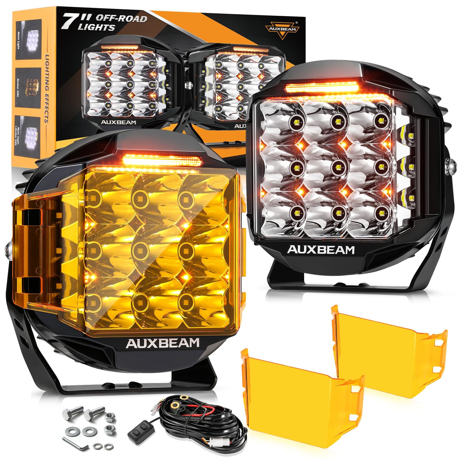 Auxbeam V-MAX Series 7" 228W Round Offroad Light Pod with 270° Side Shooter