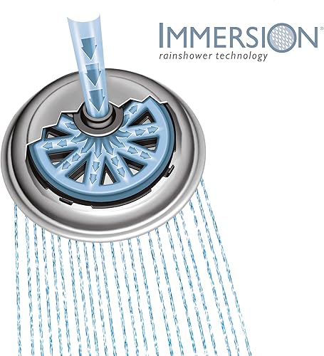 Miniatura 3 de Moen Cabezal de ducha de una sola función de oro cepillado de 7 pulgadas con tecnología de ducha de lluvia de inmersión, S176BG