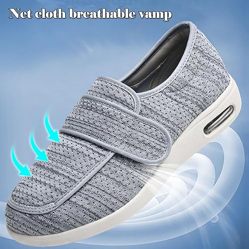 Miniatura 2 de Zapatos para diabéticos para hombre y mujer, con cierre ajustable, ligeros para pies diabéticos hinchados, hombres 9mujeres 10