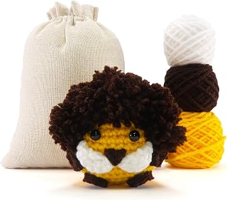 Beginner Lion Ball Crochet Kit - Easy Crochet Starter Kit - Crochet Animals Kit - Amigurumi Kit - Crochet Gift - Animal Crochet Store