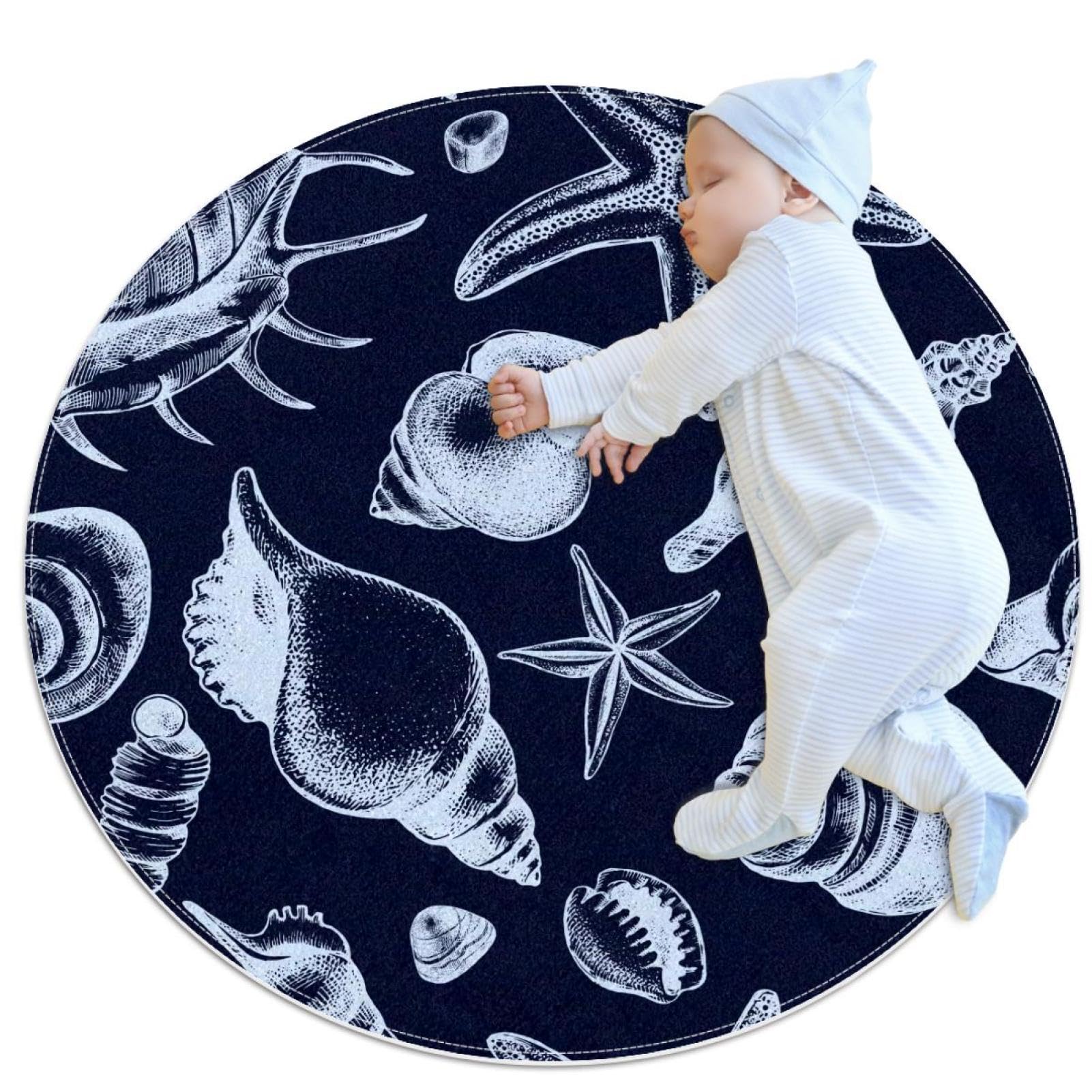 Tapis antidérapant de chambre évite les glissades motif escargot marin