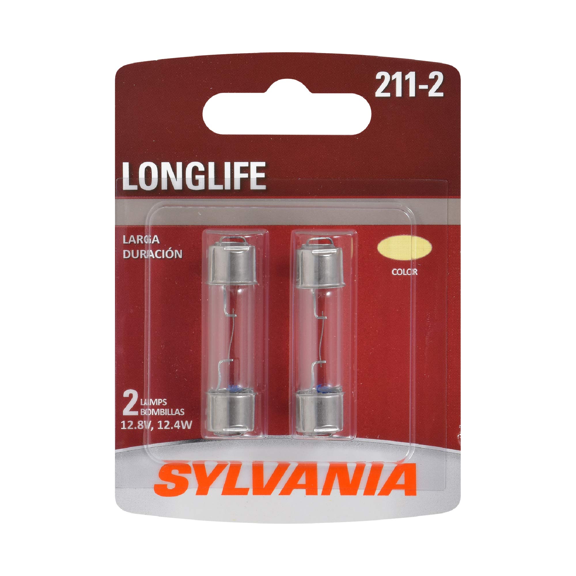 SYLVANIA - 211-2 Long Life Miniature - Bulb, Ideal for Interior Lighting - Trunk, Cargo and License Plate (Contains 2 Bulbs)