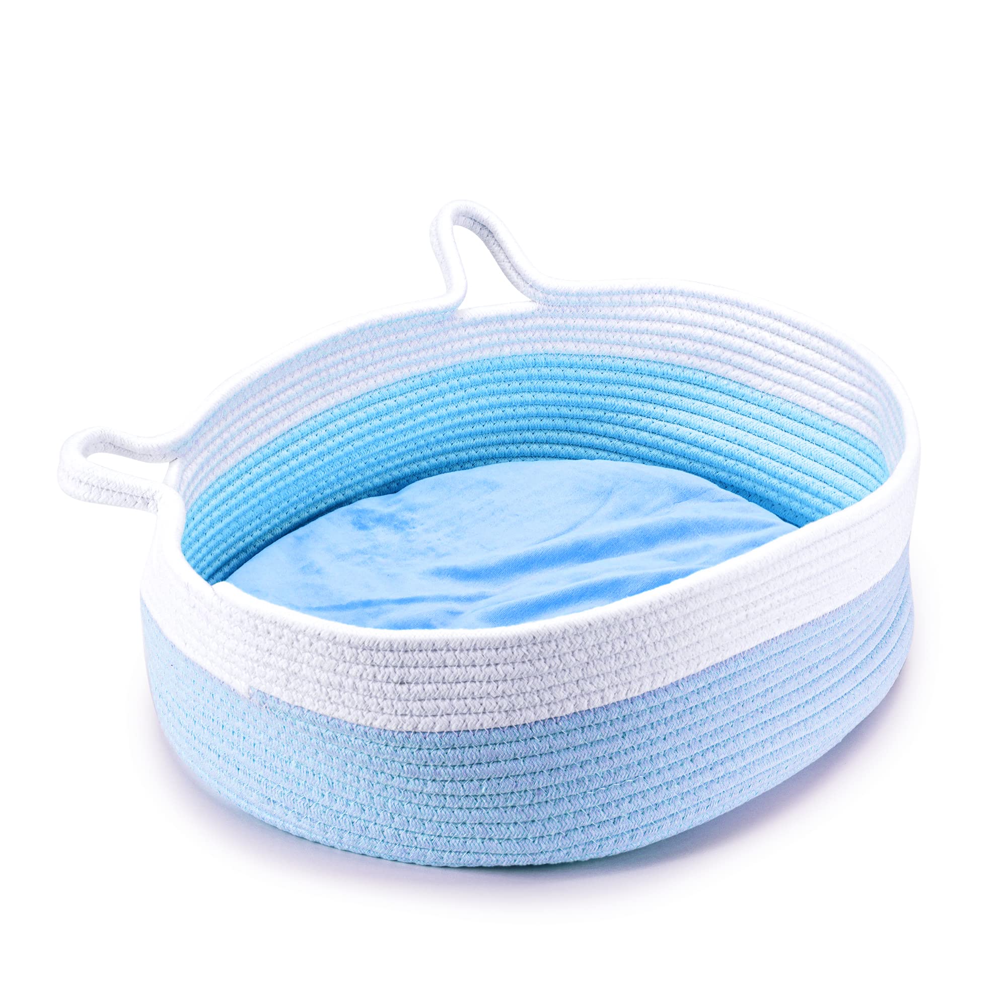 SMELL & SMILE Cuna Gato Verano Cama Gato Cesta Gato Redonda Verano Suave Nido Gato Algodón Lavable Plegable Color Aleatorio (39CM, Aleatorio)