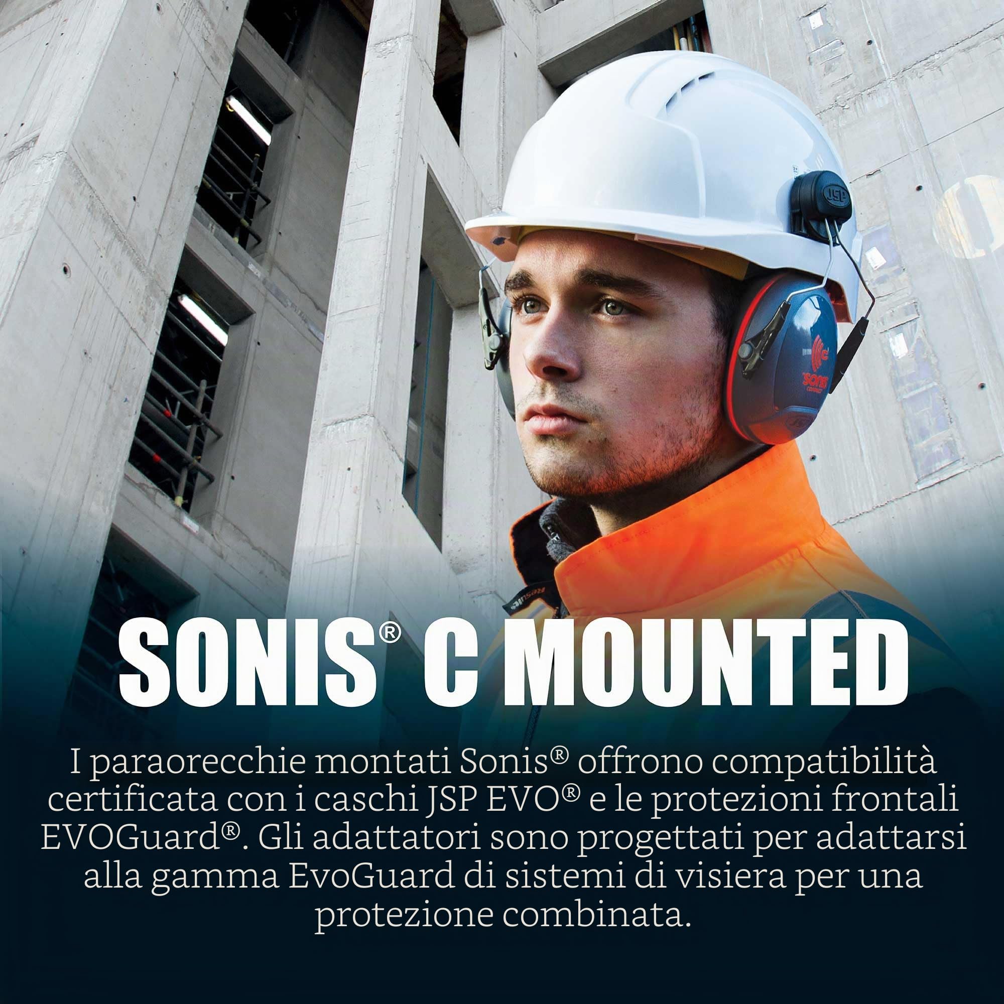 JSP Sonis Compact Cuffie Antirumore per Elmetto, Compatibili EVO, 31 dB