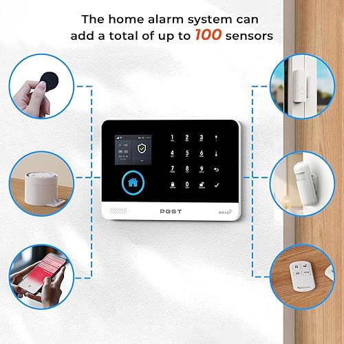 Miniatura 4 de Sistema de seguridad para el hogar con cámara de seguridad WiFi 2MP HD, kit de alarma de 13 piezas, sistema de cámara de seguridad para el hogar,