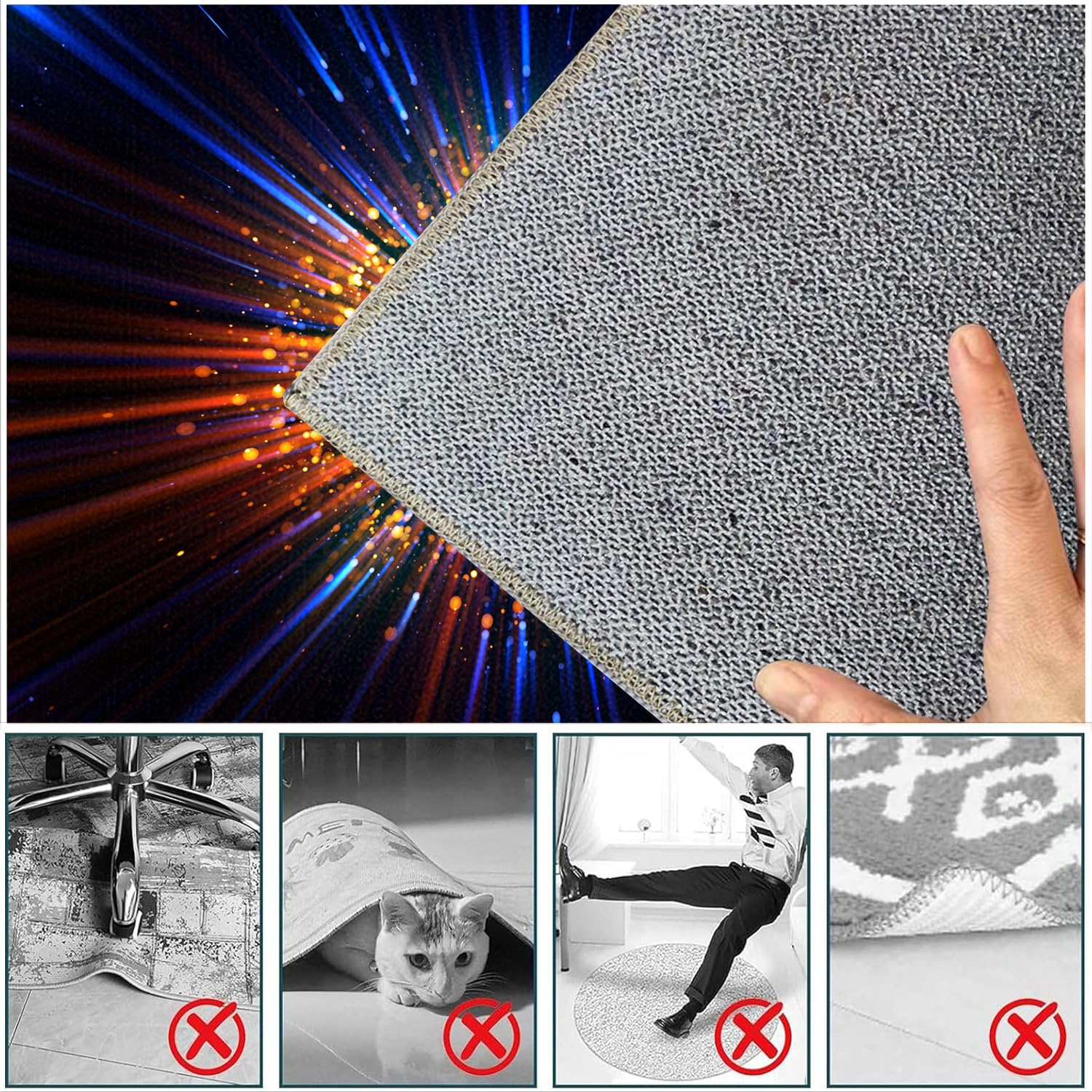 Tappeto Sedia Gaming, Tappetino Protettivo per Pavimenti Duri, Ufficio Protettore del Pavimento Protezione Parquet e Pavimenti Duri, Antiscivolo, Tappeto Salvapavimento per Home Office 100 x 120 cm
