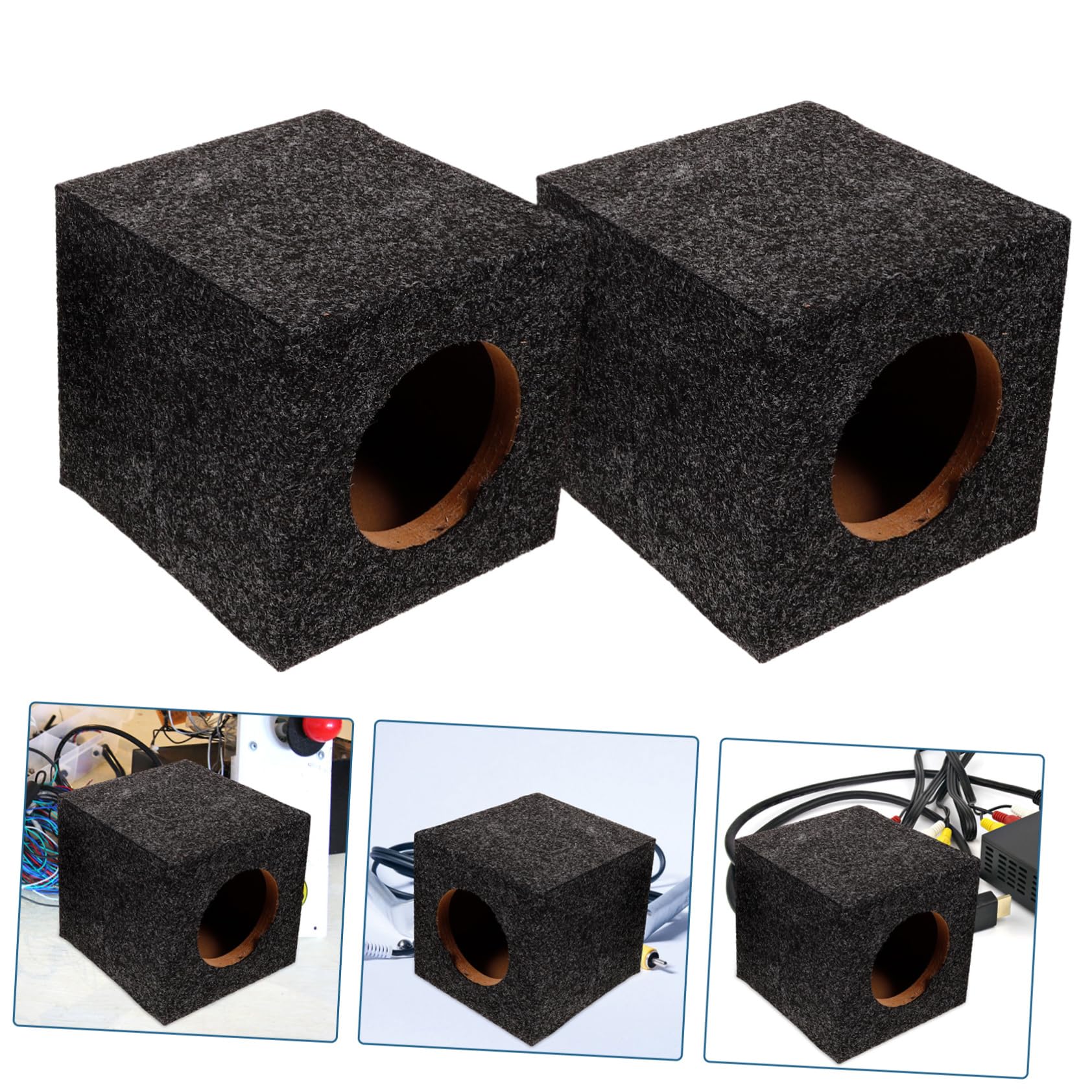 Cassa Acustica Subwoofer Singolo per Auto in Legno Nero, 1 Paio
