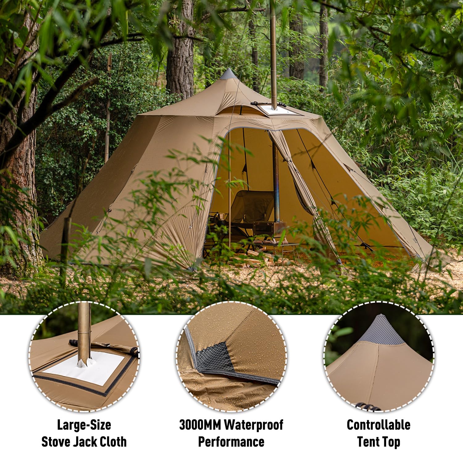 pomoly サークル6 Amazon.co.jp: POMOLY Circle 6 ティピーテント｜4〜6人用 大型