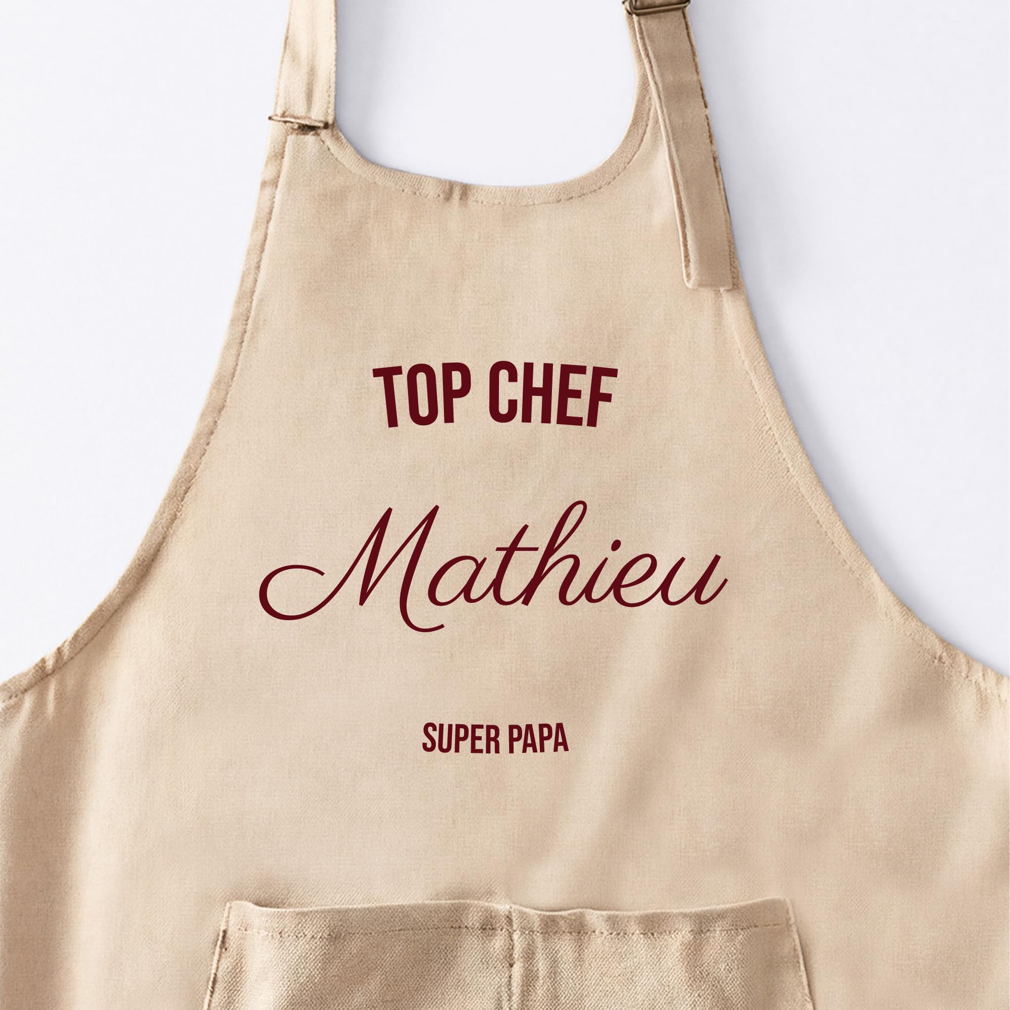 CADEAUX.COM - Tablier Cuisine à Personnaliser avec Message Tablier Cuisine Homme ou Femme Taille Unique 100% Polyester - Tablier Barbecue - Cadeau Anniversaire Homme - Cadeau Anniversaire Femme