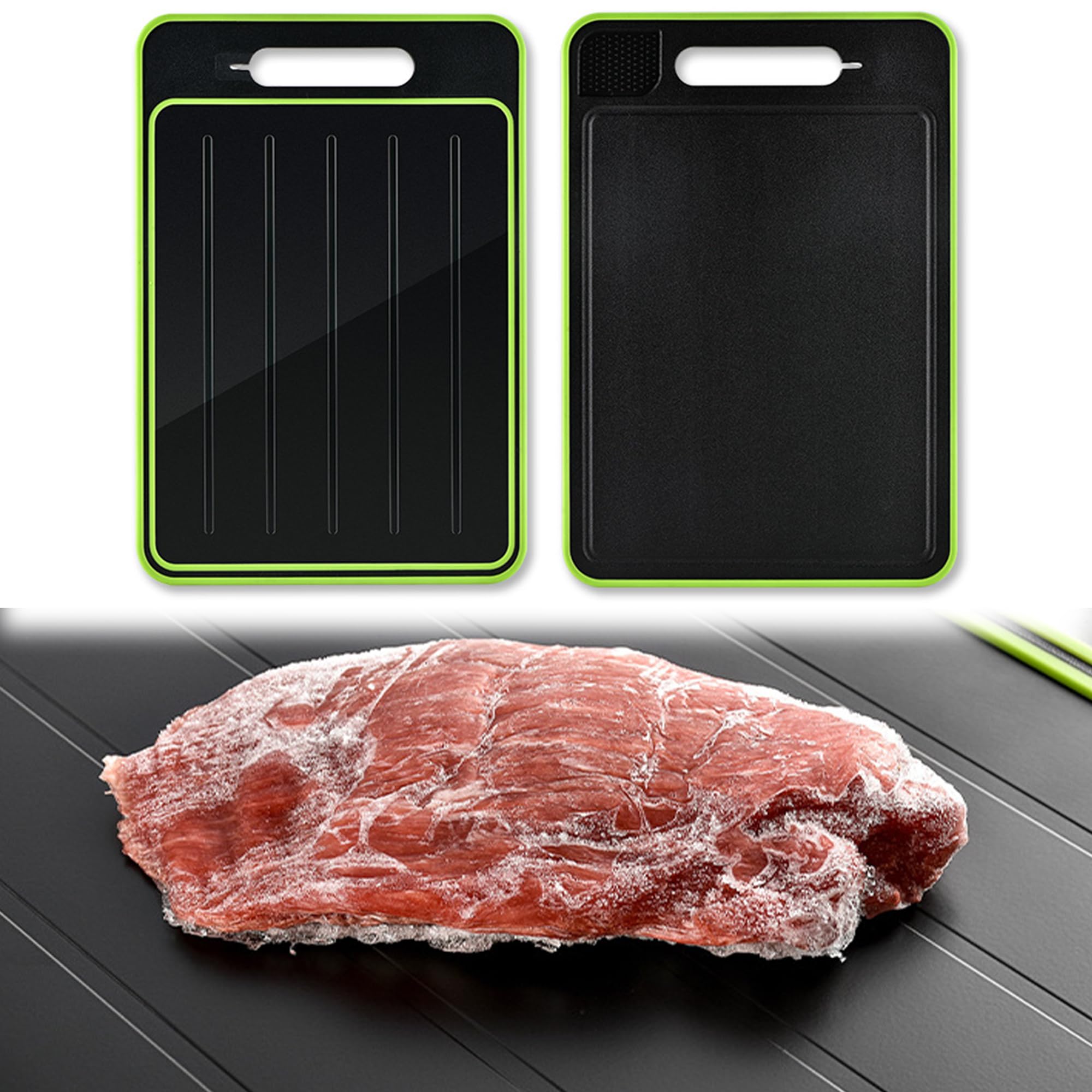 CINY Multifunktionales Schneidebrett aus Aluminiumlegierung, schnelles Auftauen, mit Messerschärfer, Schleifeinsatz, rutschfestes Material, doppeltes Schneidebrett für Tiefkühlkost, Fleisch, Huhn