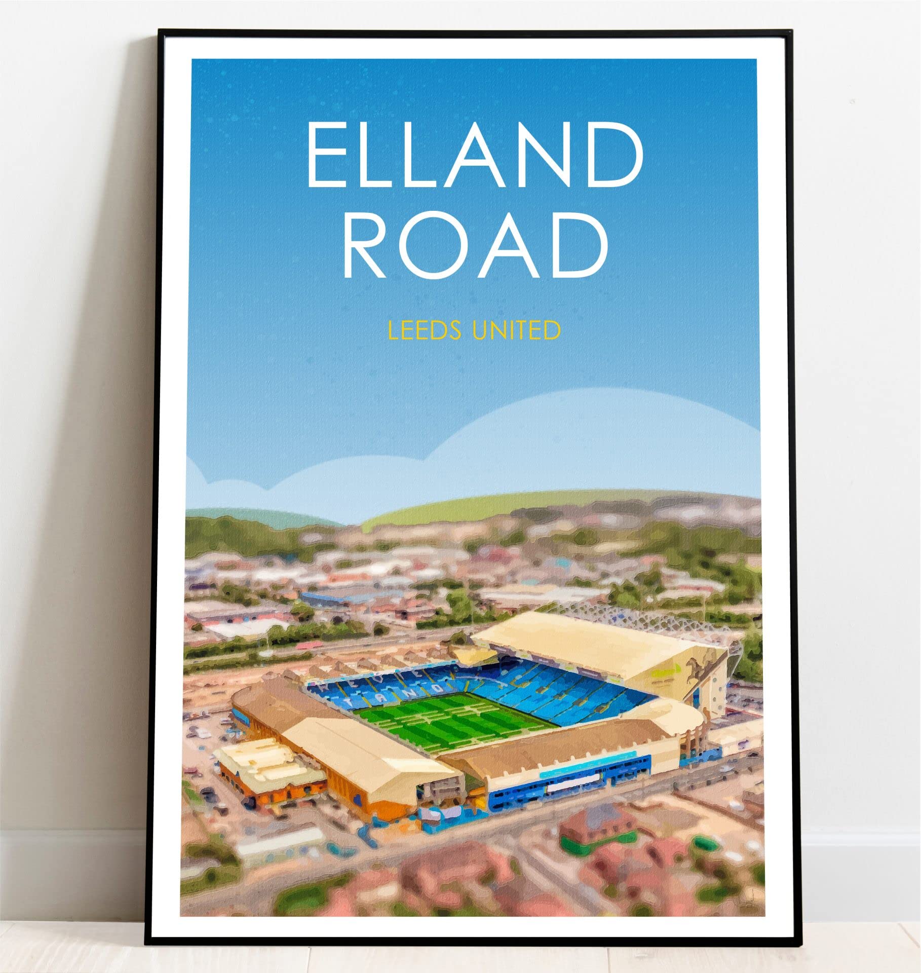 Ultras FC Leeds United Elland Road Stadium Retro Art Print (A4 Giclee Print - Portrait)