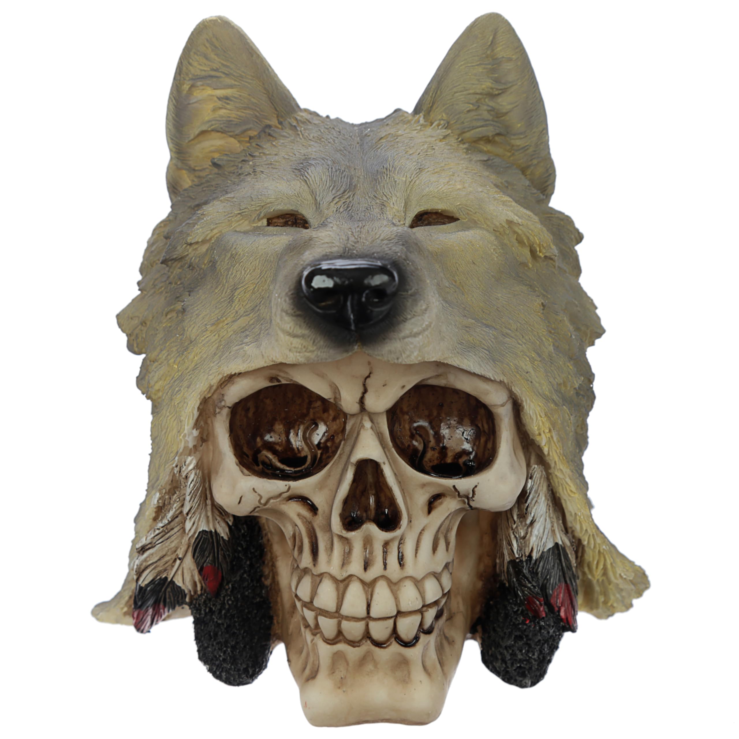 Puckator Skull with Wolf Head Decoration - Home Living Room Decoration - Gifts For Men Women