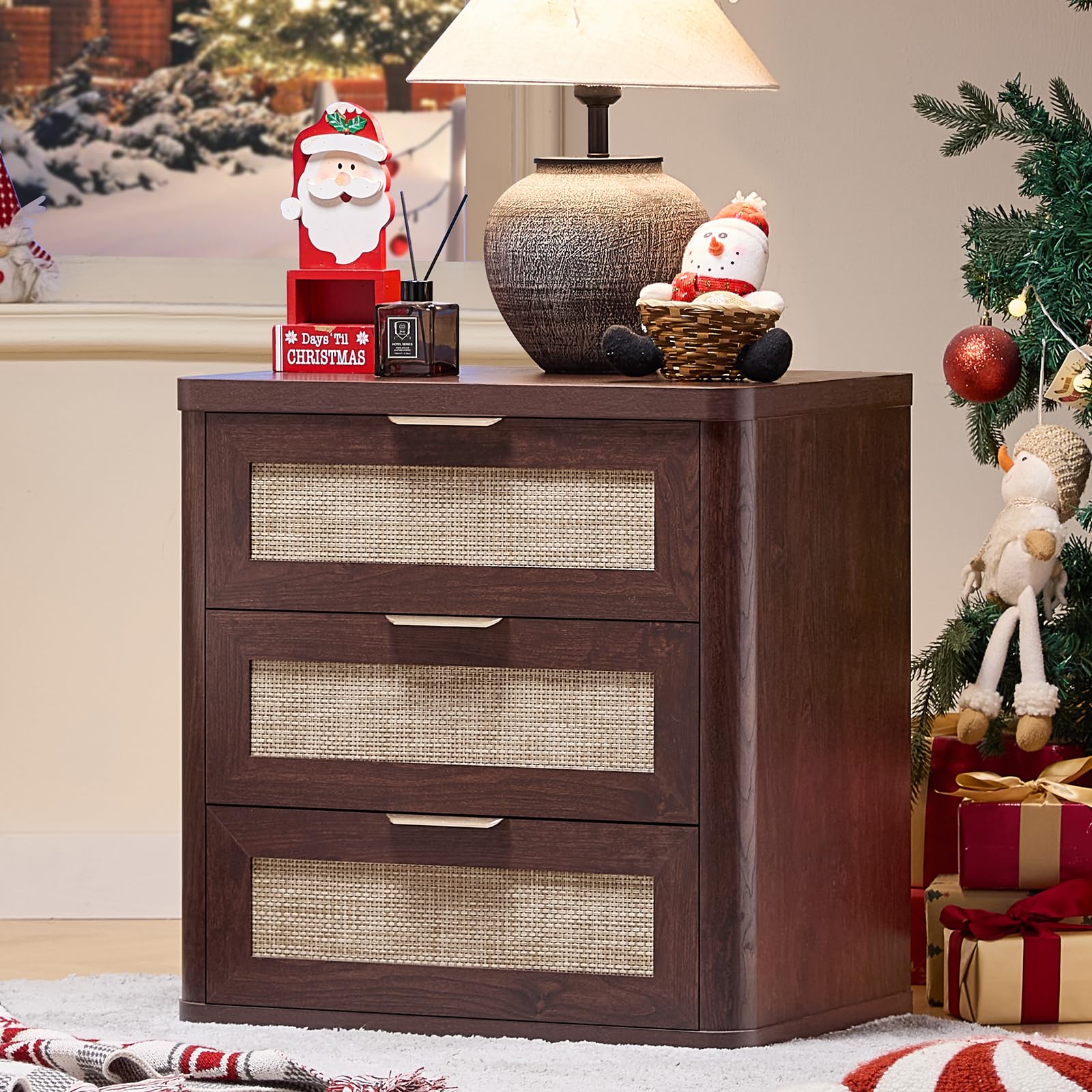 LEYAOYAO Rattan 23" Nightstands with Drawers for Bedroom