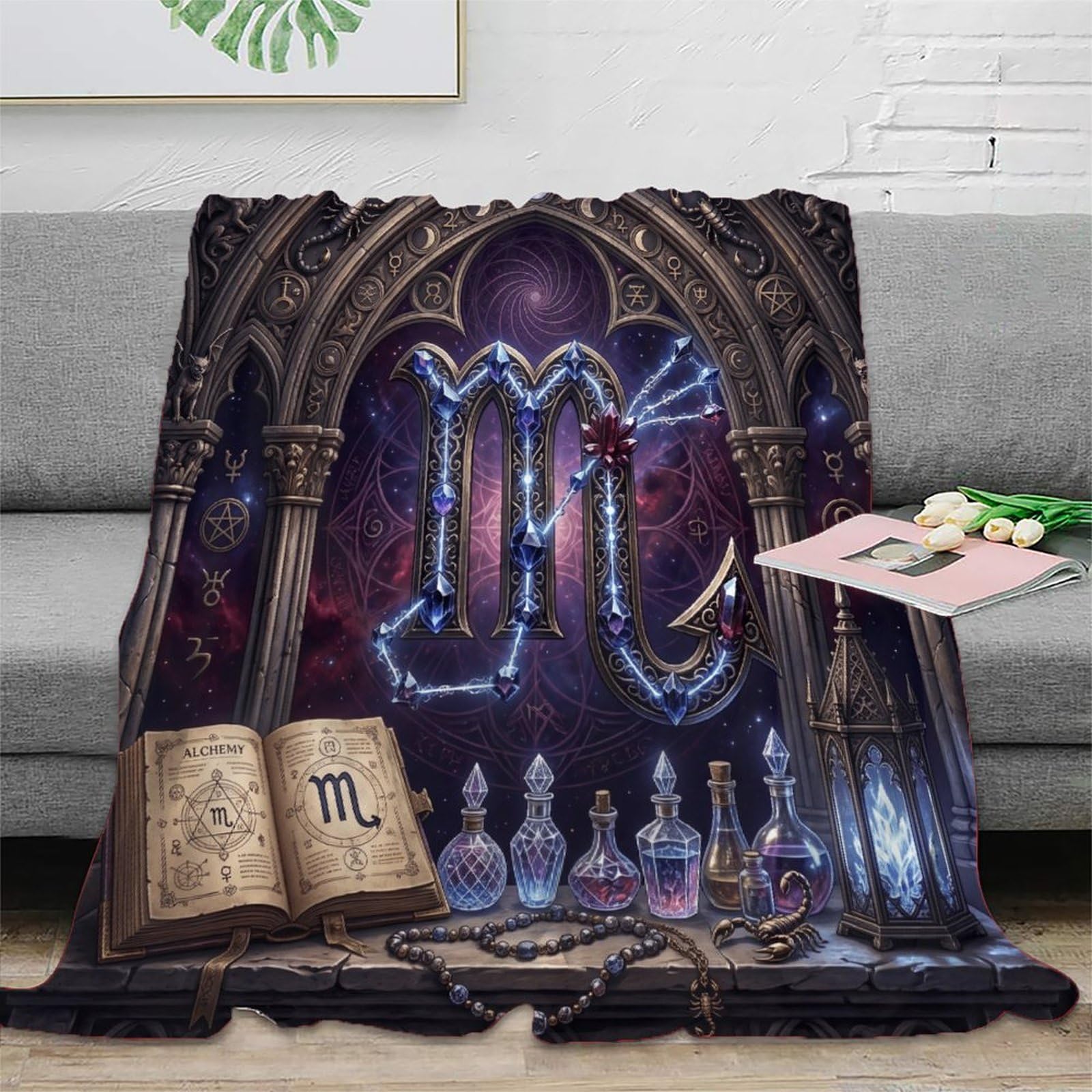 H3B8U2Y5 Scorpio Zodiac Mysterious Flannel Throw Blanket, Bedroom Nap Use