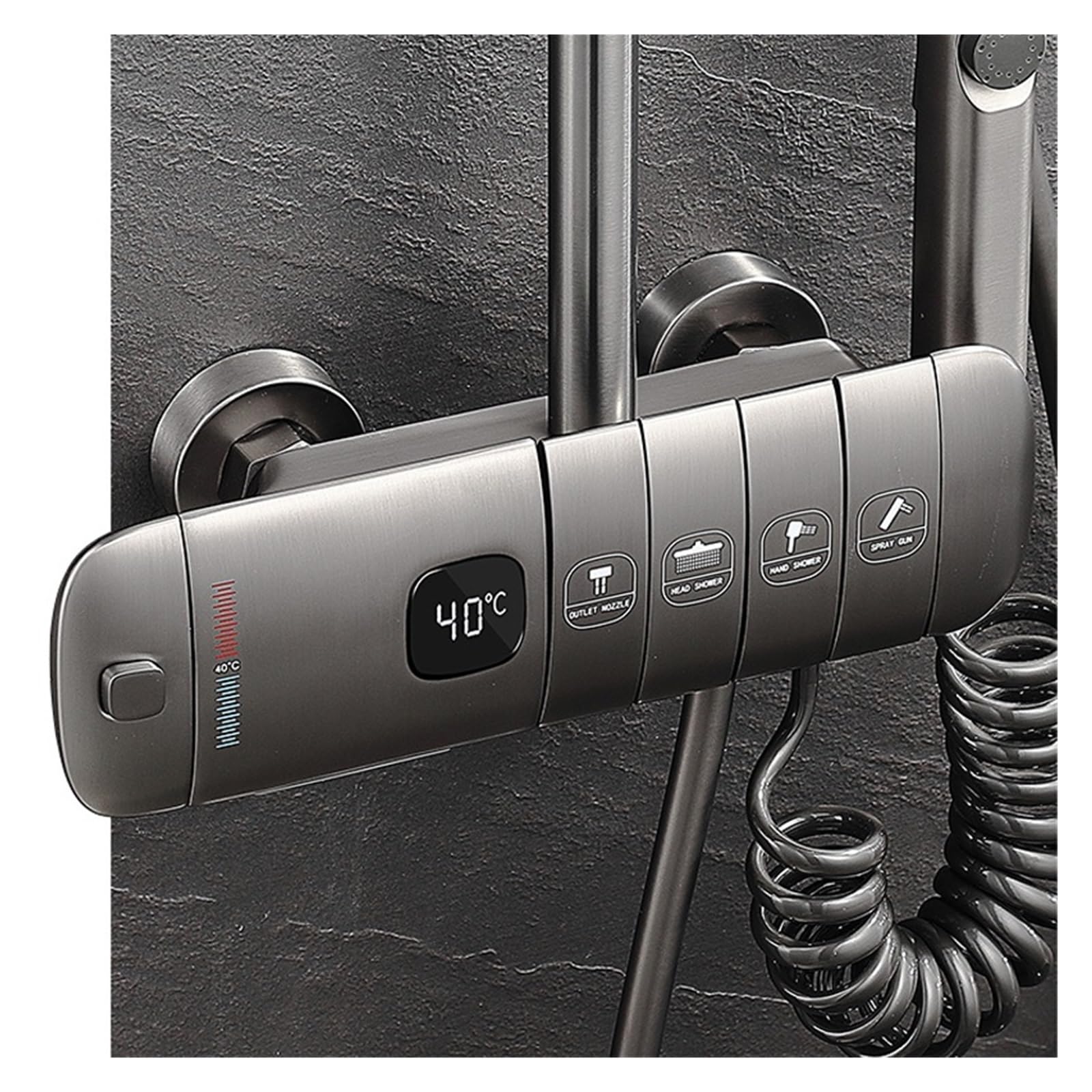 Cyfrowy Prysznic, LED cyfrowy System prysznicowy łazienka termostatyczny zestaw wanna do montażu na ścianie SPA bateria wanny z deszczownicą nowoczesny luksusowy baterii(10 Thermostatic)