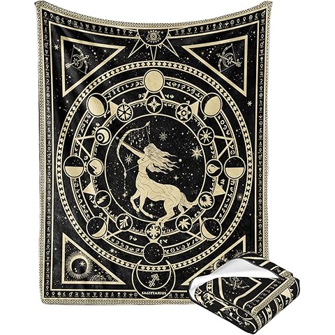 Sagittarius Zodiac Blanket, Sagittarius Zodiac Gifts for Women Moon Constellation Witchy Astrology Throw Blanket 60