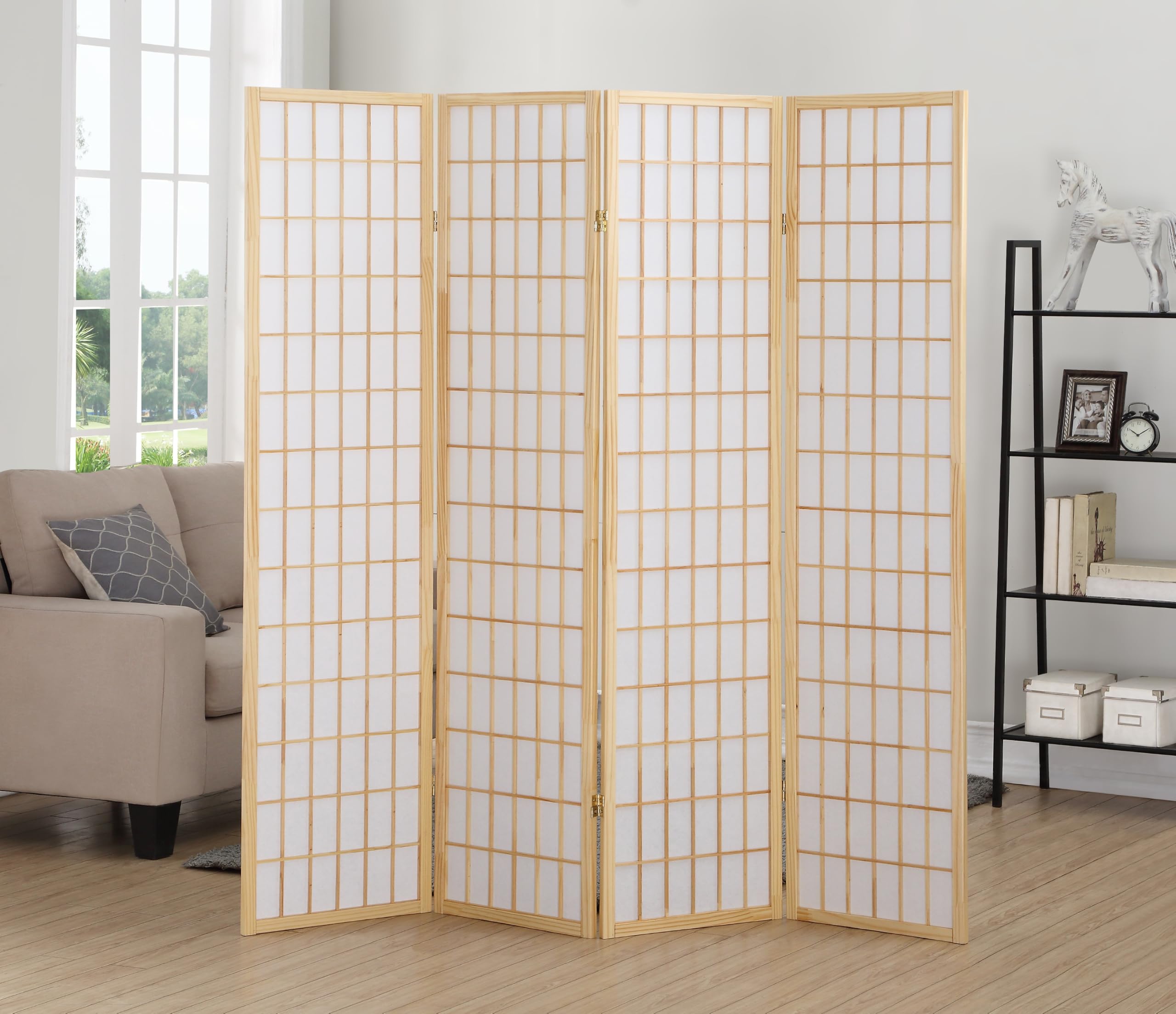 How to Choose a Room Divider: A Buyer Guide (2026) 1 RoundhillFurniture Roundhill Furniture Oriental Shoji 4 Panel Screen Room Divide - product photo