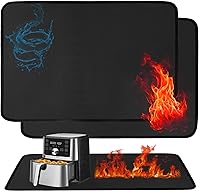 Vista 8 de Tapetes resistentes al calor para encimera, tapete ignífugo para freidora de aire de 15 x 18 pulgadas, tapetes para parrilla al aire libre