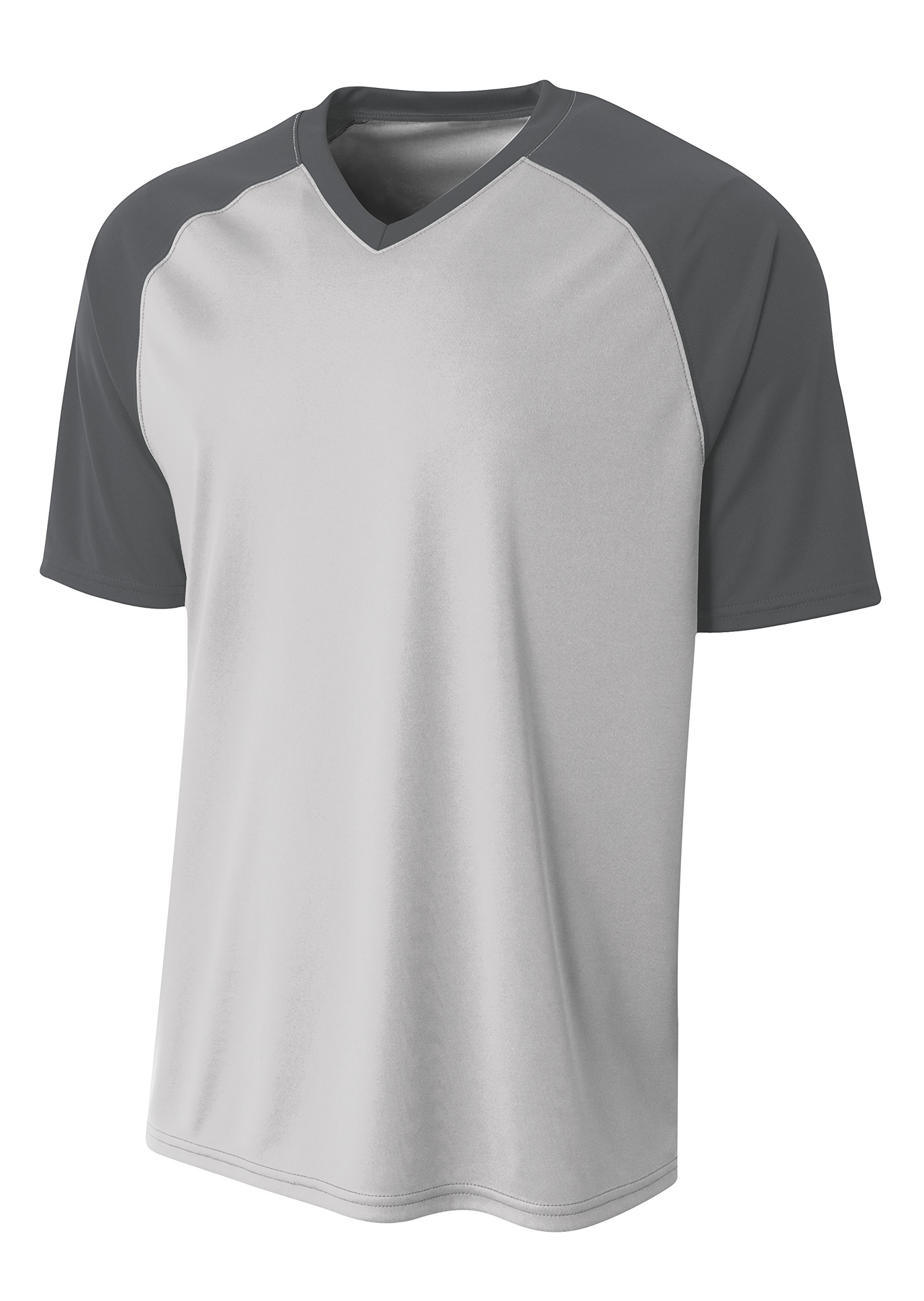 A4 Boy's Strike Raglan Tee, Silver/Graphite, X-Large