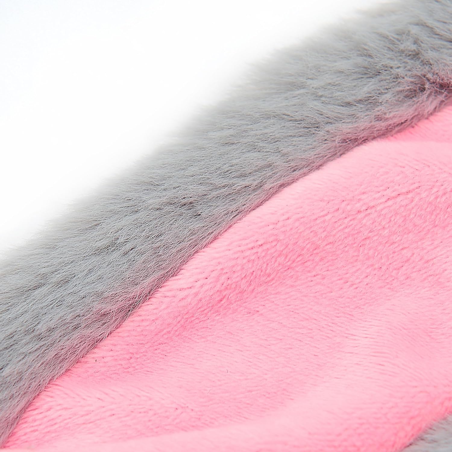 Bunny Ears Headband - Furry Rabbit Ear Costume Accessories for Halloween, Easter, Cosplay & Party (White/Gray) - Image 3