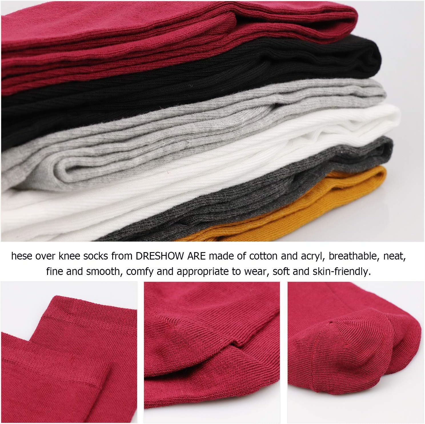 Thigh High Socks for Women Striped Over Knee Thigh Socks Long Boot Thigh High Stockings Leg Warmers for Girls - Image 3