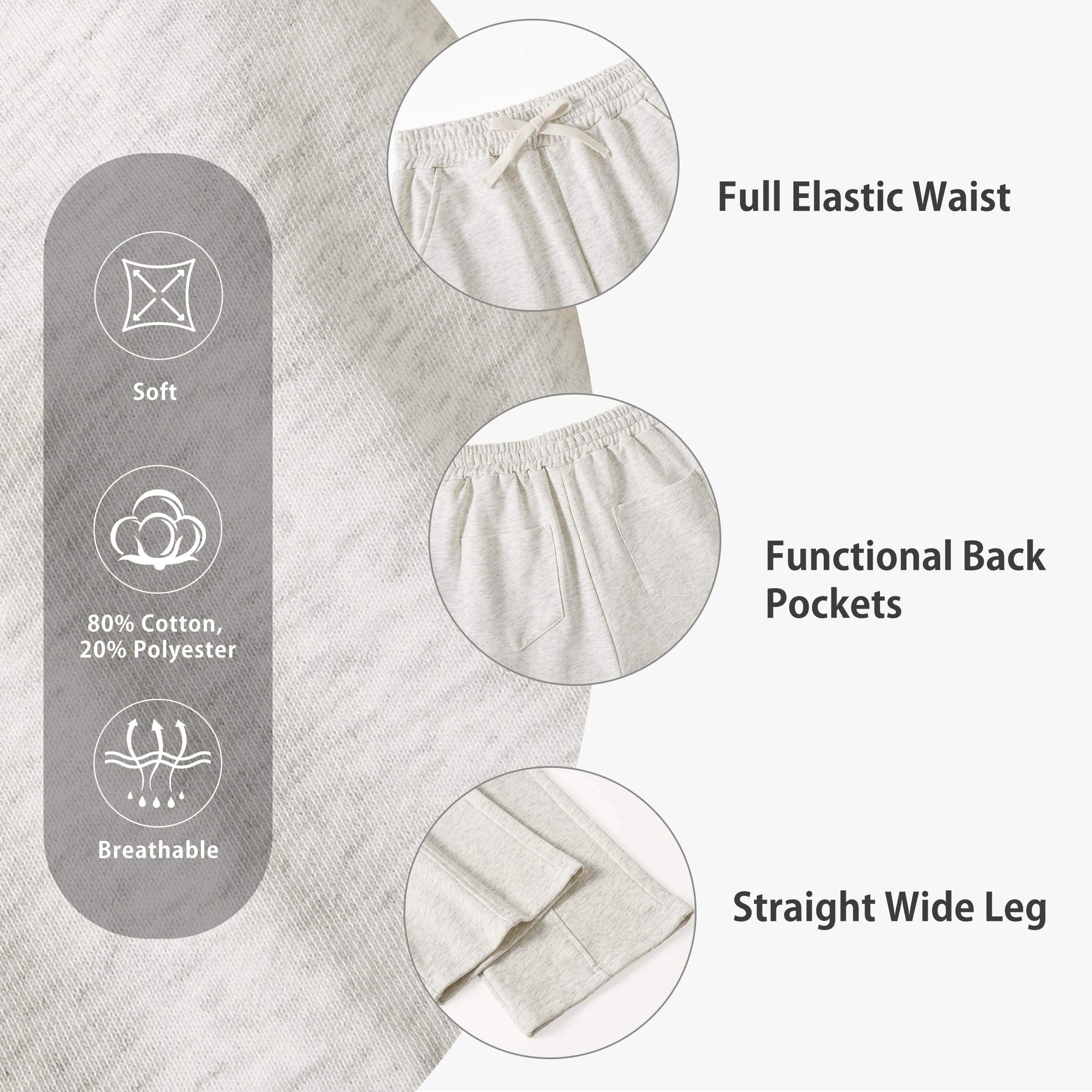Rolanko Pantalon de Survêtement pour Filles avec Taille Élastique, Pantalon de Jogging de Sport Ample pour Enfants Confort Décontracté